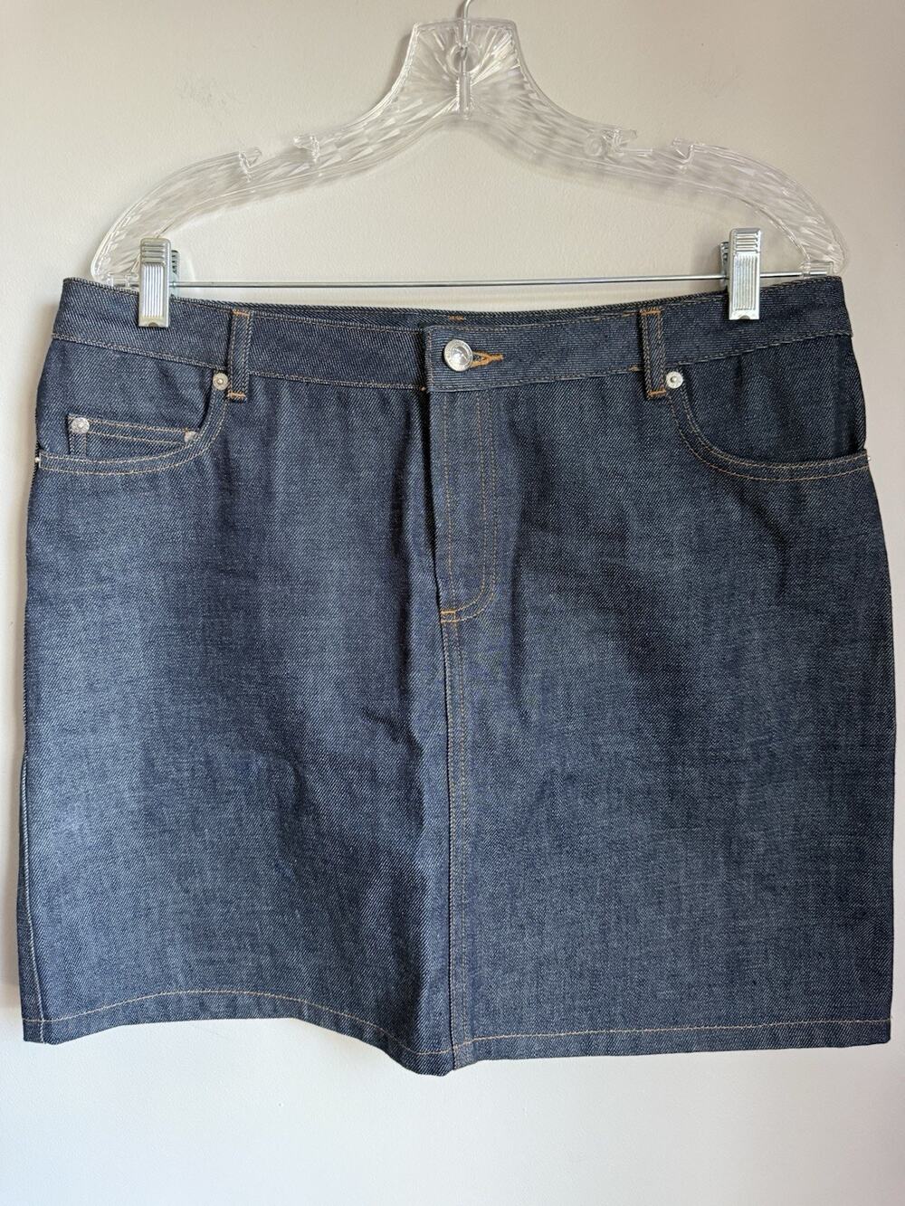 APC Denim Skirt Size 42 Large Navy Japan Cotton Dark Wash Mini Designer